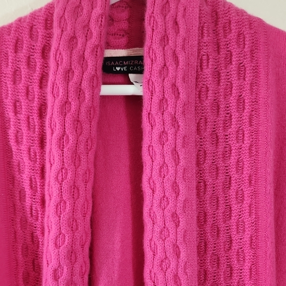 Isaac Mizrahi Live! Love Cashmere Fuschia Pink Open Front Cardigan Size 3XL - Picture 9 of 10